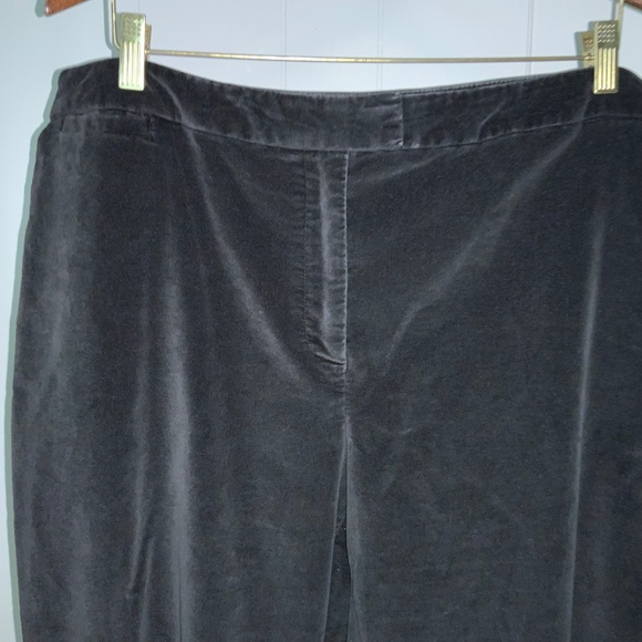 Talbots Woman Classic Fit Stretch black velvet pants Sz 20W front pockets - Picture 2 of 5